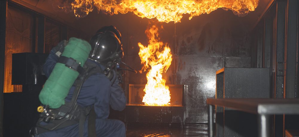 Intervention sur incendie lors d'une formation au centre de formation incendie Ifopse